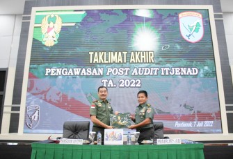 Taklimat Akhir Tim Wasrik Post Audit Itjenad di Kodam XII/TPR