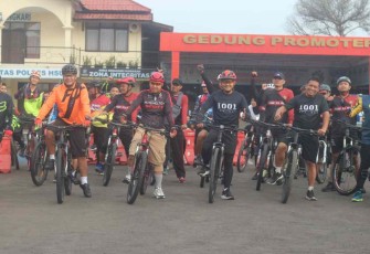 Swafoto gowes bersama TNI-POLRI di Kabupaten HSU 