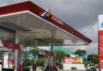 Ilustrasi pom bensin Pertamina 