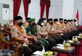 Kasrem 091/ASN saat menghadiri pelantikan pengurus majelis pembimbing gerakan pramuka se Kalimantan Timur 