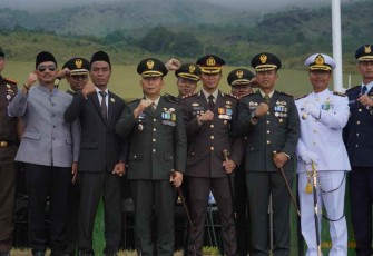 Pelaksanaan HUT TNI ke-77 Korem 063/SGJ di Bukit Seribu Bintang Kab Kuningan. Rabu (5/10)