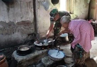 Babinsa masuk dapur Kodim 0805/Ngawi