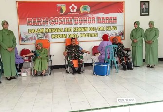 Baksos donor darah Kodim 0801/Pacitan 