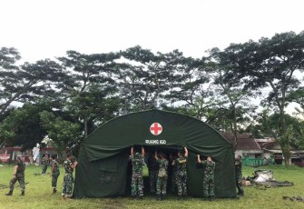 Rumah Sakit Lapangan Yonkes Pasmar 2 Peduli Gempa Cianjur 