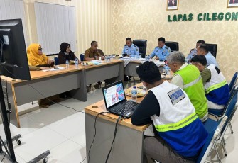 Rapat mingguan progres pembangunan Blok Hunian Maximum Security Lapas Cilegon