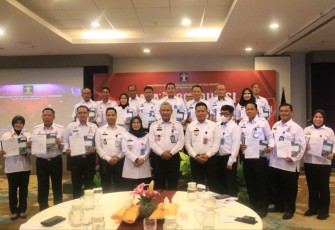 Satuan Kerja Kanwil Kemenkumham Banten saat menerima DIPA tahun 2023 di Aston Anyer Beach Hotel Serang Banten, Rabu (7/12)