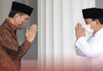 Halalbihalal presiden Jokowi bersama menhan Prabowo di Yogyakarta. Senin (02/05/2022)