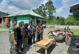 Barang bukti miras yang diamankan Pos Ramil Benawa