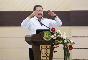 Jaksa Agung ST Burhanuddin saat memberikan pengarahan dalam kunjungan kerja (kunker) di daerah hukum Kejaksaan Tinggi Sumatera Selatan, Selasa 20 Desember 2022.