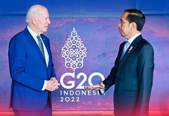 Presiden Amerika Serikat Joe Biden saat bersama Presiden Jokowi