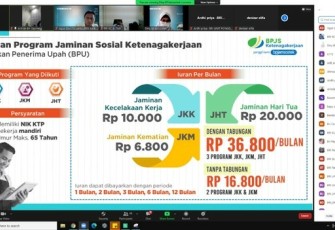 Acara Pertemuan Virtual BPJS Ketenagakerjaan Cabang Blitar dan BRI Cabang Blitar Soal Pemberian Perlindungan ke Penerima KUR (foto : BPJS Ketenagakerjaan Cabang Blitar untuk Klikwarta.com)