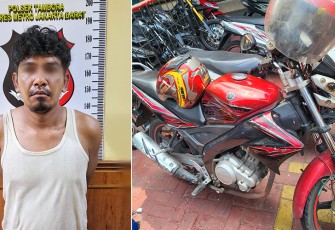 Tersangka dan barang bukti saat diamankan