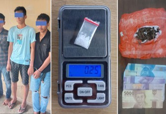 Tersangka dan barang bukti saat diamankan