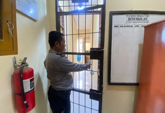 Polisi tunjukan kondisi pintu sel tahanan pasca tahanan kabur