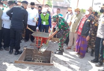 Kasdim 1016/Plk Hadiri Peletakan Batu Pertama Pendirian Pondok Pesantren Ora Aji