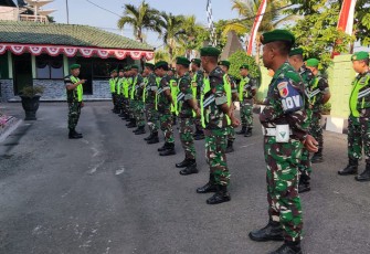 Personil Kodim Madiun saat Disiagakan Jelang Perayaan 1 Abad PSHT