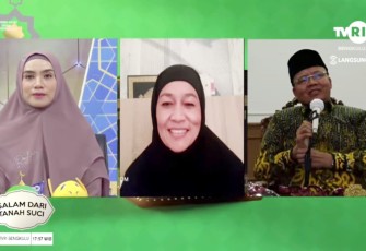 Gubernur Bengkulu Rohidin Mersyah saat menyapa jamaah haji asal Bengkulu secara virtual, Kamis (23/6/2022) kemarin.