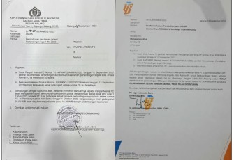Surat Kepolisian untuk Memajukan Pertandingan Pertimbangan Keamanan dan Surat Balasan dari pihak PT Liga Indonesia Baru