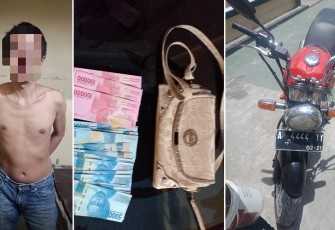 Salah satu pelaku dan barang bukti saat diamankan