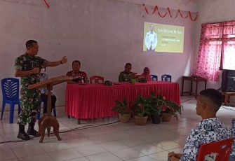 Dandim 1310/Bitung saat memberikan sambutan pada kebaikan sosialisasi rekrutmen sekolah kedinasan di SMAN 3 Bitung