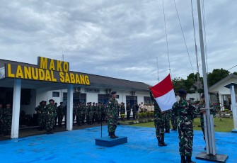 Komandan Lanudal Sabang Pimpin Upacara Bendera 17-an Bulan November
