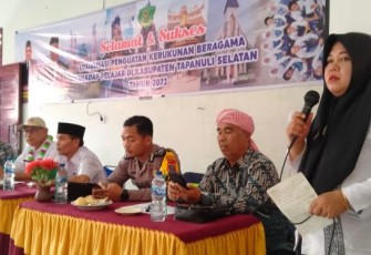 Polsek Batang Toru mulai mempersiapkan kerangka kerukunan beragama ke masyarakat sejak dini dengan melakukan sosialisasi ke Sekolah, Kamis (26/10/2023) pagi.