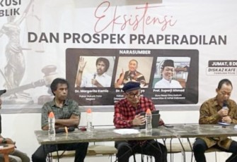 Prof Suparji Ahmad dalam diskusi publik bertajuk 'Eksistensi dan Prospek Praperadilan', Jumat (8/12/23) kemarin.