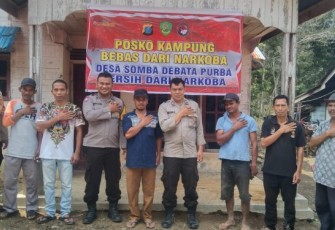 Pendirian Posko kampung bebas dari Narkoba di Desa Somba Debata, Kecamatan SD Hole