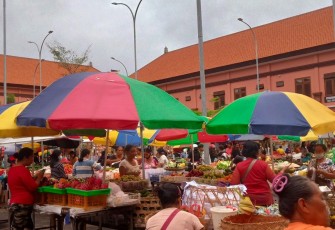 kondisi pasar tradisional saat pagi hari, Sumber : Pinterest/nona wulan