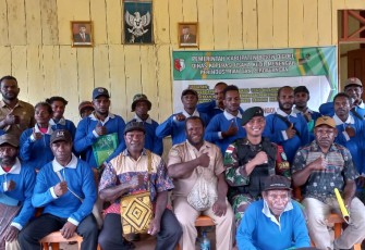 Satgas Pamtas Statis RI-PNG Yonif 111/KB Jalin Hubungan Kerjasama Dengan Unsur Pemerintah Daerah Kabupaten Boven Digoel Papua Selatan