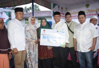 Pj. Sekretaris Daerah (Sekda) Parlindungan Harahap, saat  silaturrahim Ramadhan 1444 Hijriyah di Kecamatan Saipar Dolok Hole (SDH), Tapsel.