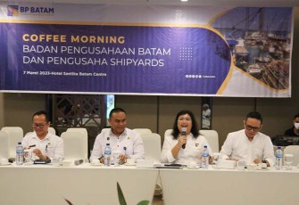 BP Batam saat menggelar dialog interaktif yang dikemas dalam acara Coffee Morning bersama Pengusaha Shipyards di Hotel Santika, Batam Center pada Selasa (7/3/2023).