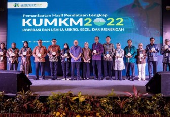 Menteri Teten dalam Pembukaan Rakornas Pemanfaatan Hasil Pendataan Lengkap KUMKM 2023 di Bali, Selasa (21/11).