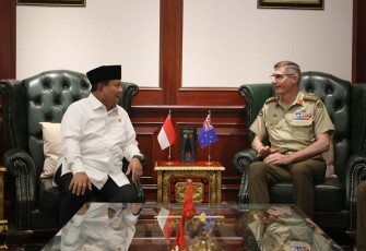 Menhan Prabowo saat  Terima Panglima Angkatan Bersenjata Australia 
