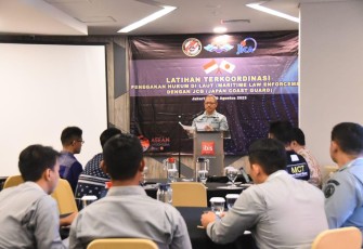 Bakamla RI bersama JCG saat Gelar Latihan Terkoordinasi Penegakan Hukum di Laut