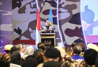 Bamsoet dalam Dialog Kebangsaan memperingati HUT ke-45 FKPPI, di Lagoon Ballroom Hotel Sultan, Jakarta, Selasa (12/9/23).