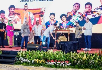 Pembukaan Rakernas KONI Pusat 2023, di Jakarta, Minggu (12/3/23).