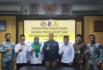 Zona Bakamla Tengah Terima saat Kunjungan BAZNAS Provinsi Sulut di Kantor Zona Bakamla Tengah, Manado, Sabtu (15/4/2023).