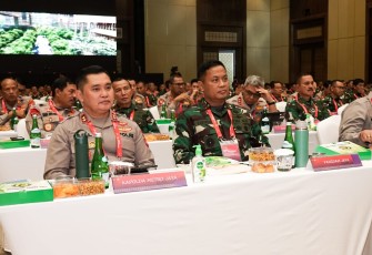 Pangdam Jaya Mayjen TNI Untung Budiharto saat menghadiri rapim TNI Polri