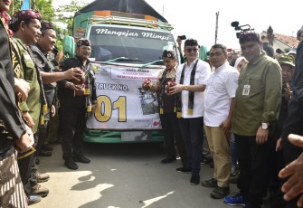 Mentan SYL saat melepas pasokan bawang merah di Brebes Jawa Tengah 
