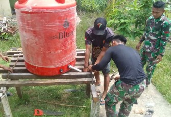 Tandon air bantuan satgas perbatasan 