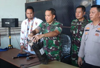 Danlanud SMH Kolonel Pnb Sigit Gatot Prasetyo saat konferensi pers 
