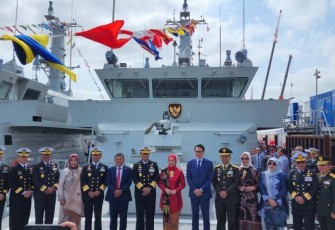 Kasal Laksamana TNI Muhammad Ali saat pelepasan delivery kapal penyapu ranjau