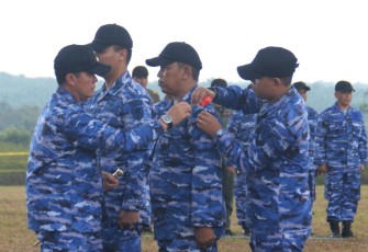 Pangkoopsud I Marsda TNI Bambang Gunarto saat menutup latihan