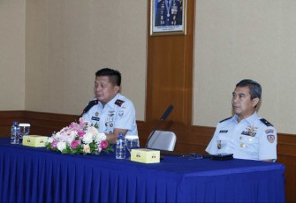 Dankoharmatau Marsda TNI Bambang Triono saat exit briefing, Kamis (20/7)