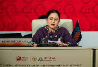 Puan Maharani saat pimpin sidang AIPA 2023 di Jakarta, Senin (7/8)
