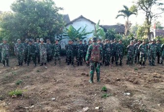 Apel pagi satgas TMMD Kodim Madiun 