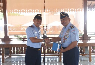 Dankoharmatau Marsda TNI Oki Yanuar saat penyerahan jabatan Dirpers Koharmatau, Selasa (5/9)
