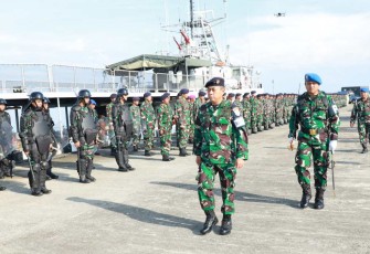 Apel Gelar Pasukan Latihan Pengamanan Pemilu Koarmada III, Rabu (22/11)