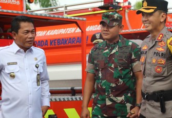 Dandim 1001/HSU-BLG Letkol Inf Dhuwi Hendradjaja saat apel siaga bencana, Rabu (27/12) 